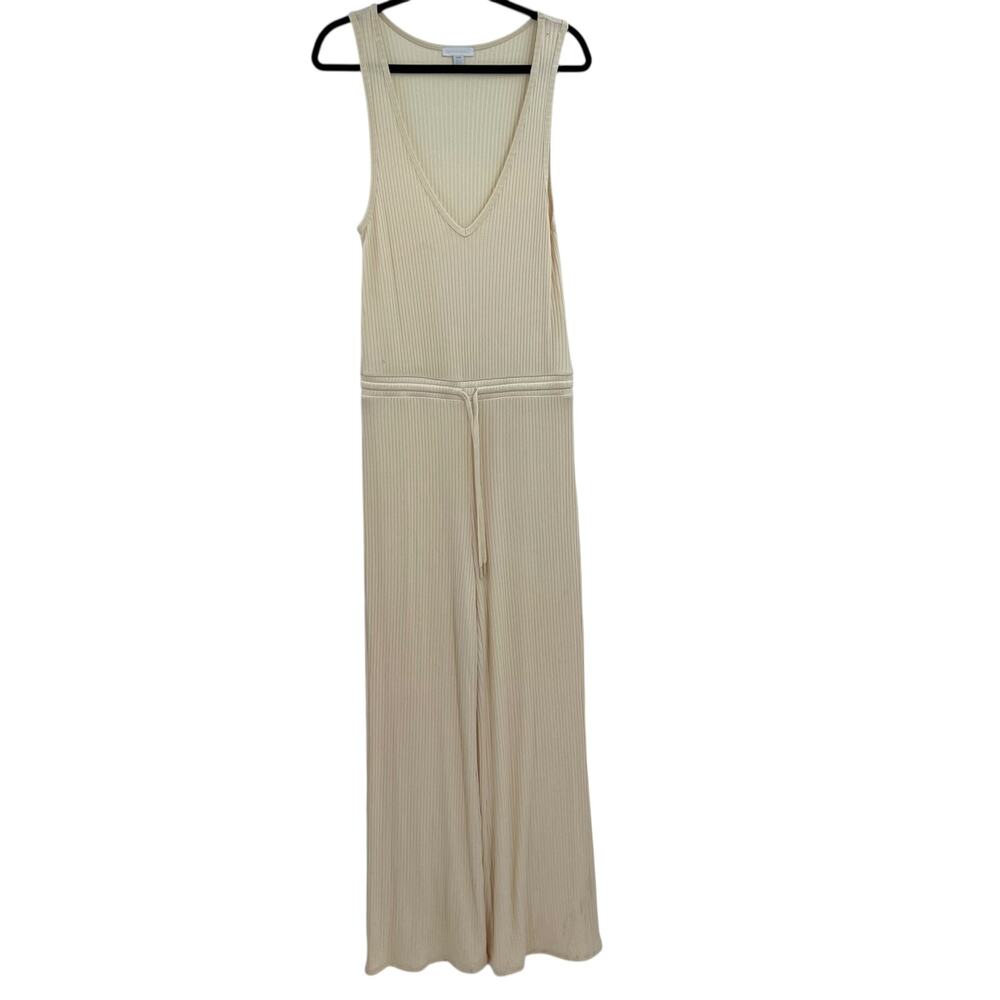 Beyond Yoga Jetsetter Jumpsuit Sleeveless Ribbed Ivory‎ Cream Size Medium